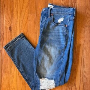 Madewell Straight Leg Distressed Jeans